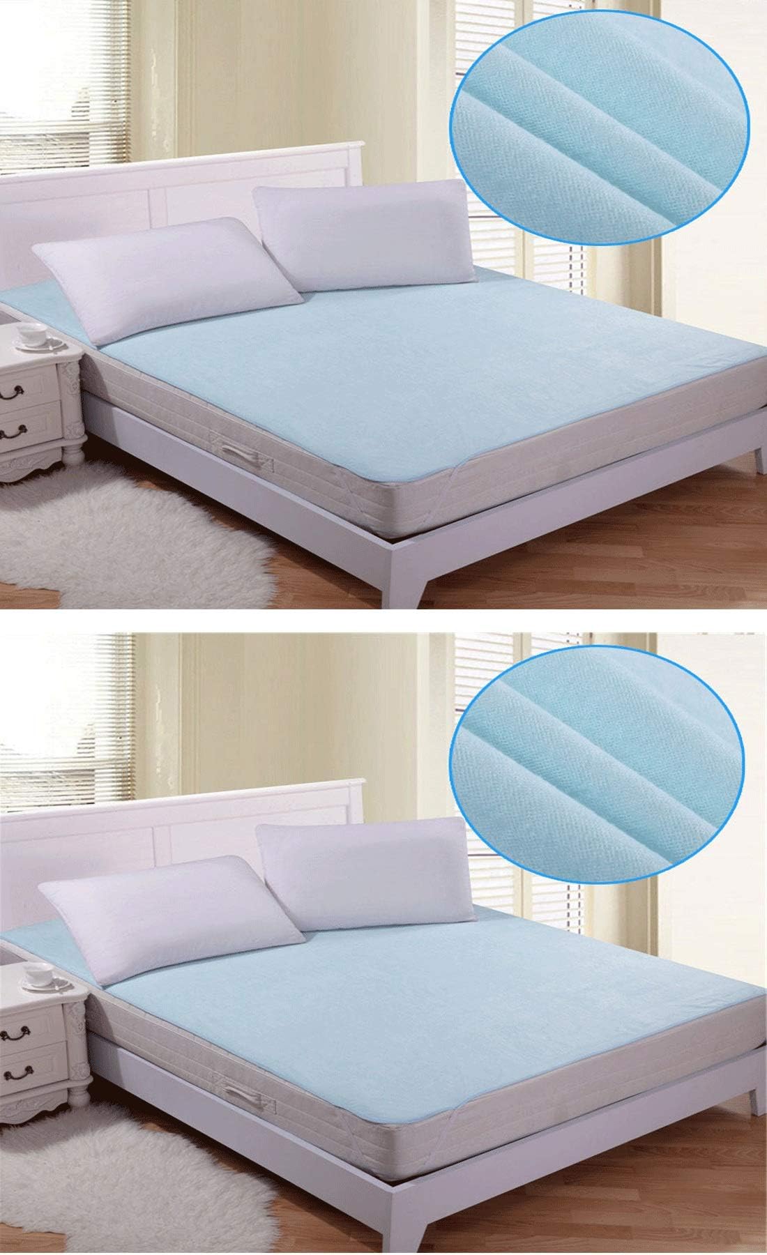 Rite Clique Paper Waterproof Double Bed Size Mattress Protector Sheet with Elastic Straps, (Blue, 72 x 78-inch) - Pack of 2