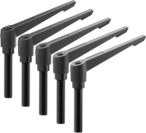 5 manijas de palanca de sujeción, rosca macho M8 x 2.362 in, bloqueo ajustable de liberación rápida, perno de tornillo giratorio para maquinaria de