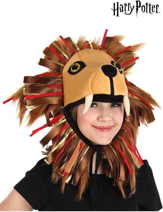 Luna Lovegood Lion Costume Hat Accessory - Plush Lion Hat with Ribbon Mane