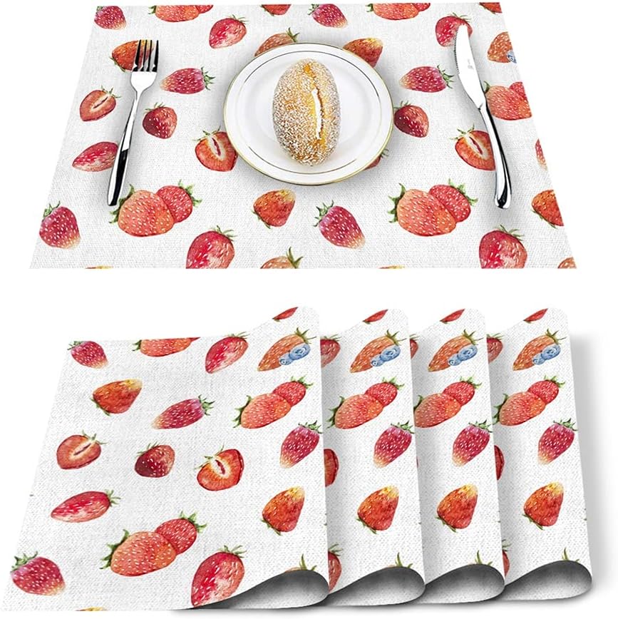 Fruits Pattern Table Mat Kitchen Decoration Placemat Table Napkin for Wedding Dining Accessories Table Mat (Color : OneColor, Size : 6 PCS)