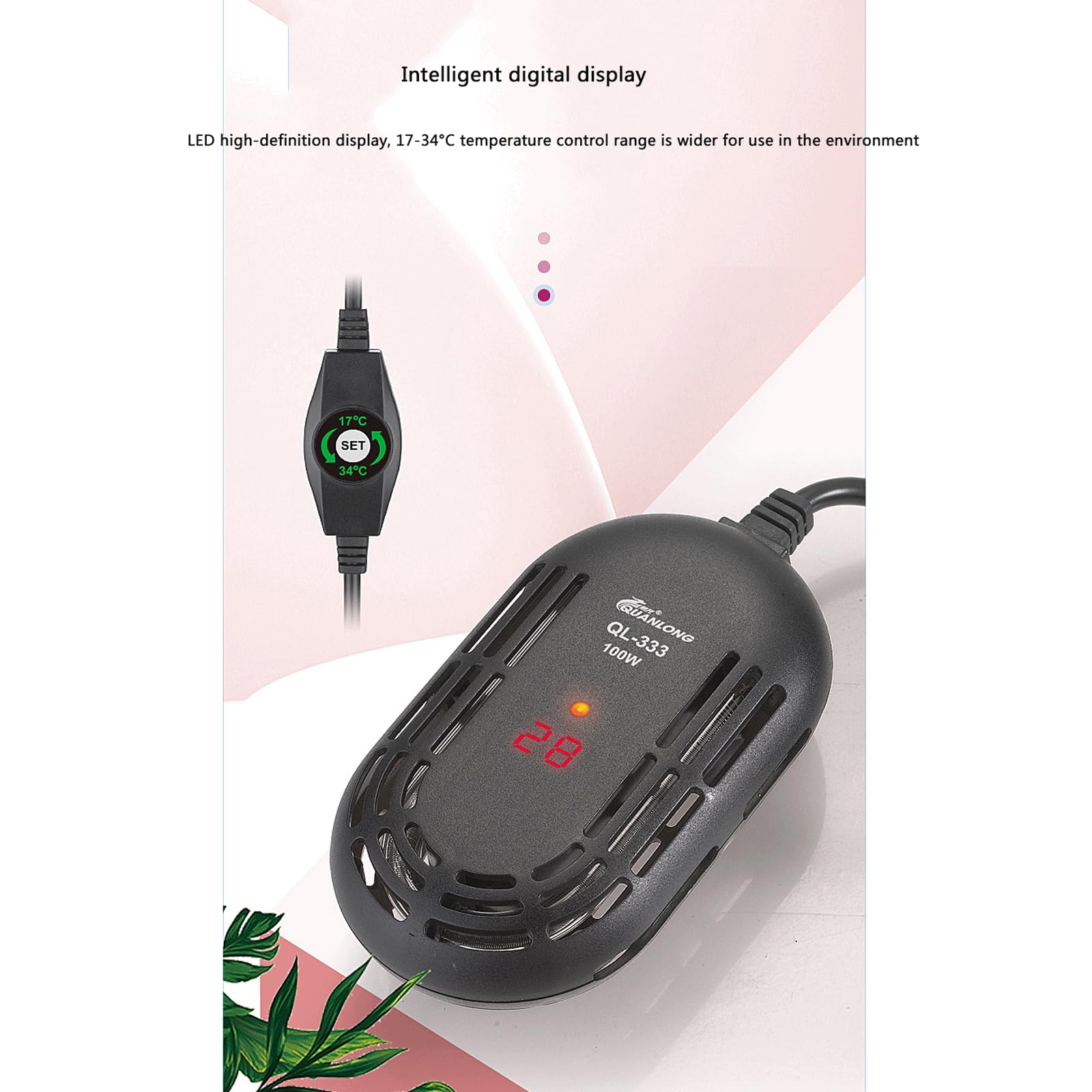 Riscaldatore a Basso Livello dell'Acqua Riscaldatore Automatico per Acquario a Temperatura costante, 75 W (25 W)