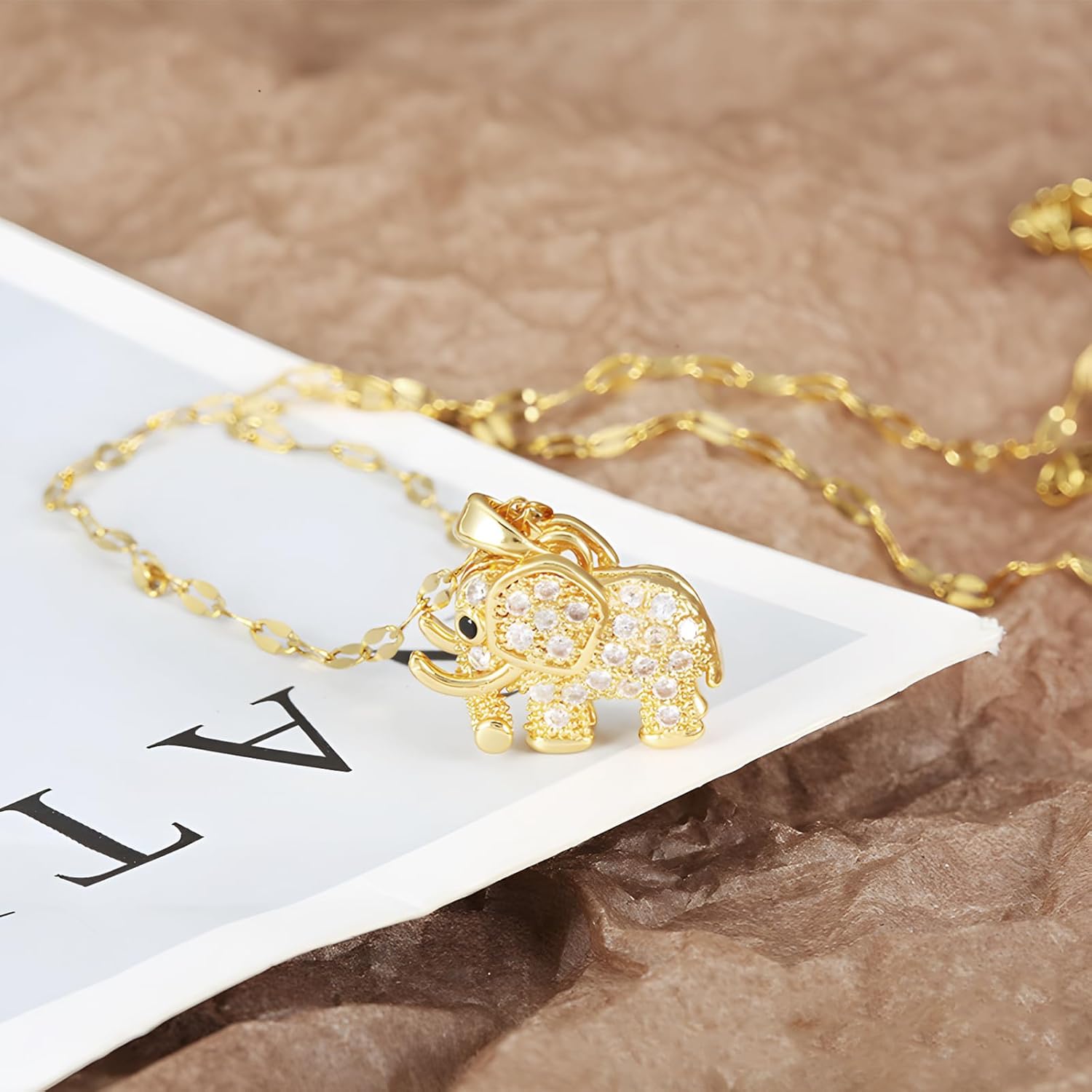 14k Gold Plated Solitaire Necklace for Women, Dainty Cz Pendant Chain Choker, Trendy Layered Gold Jewelry Gift for Her - Image 5