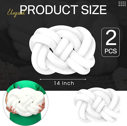 Miniatura 4 de Sintuff 2 almohadas de nudo para sofá, almohada decorativa anudada suave para decoración del hogar, sofá, dormitorio, para añadir comodidad y estilo