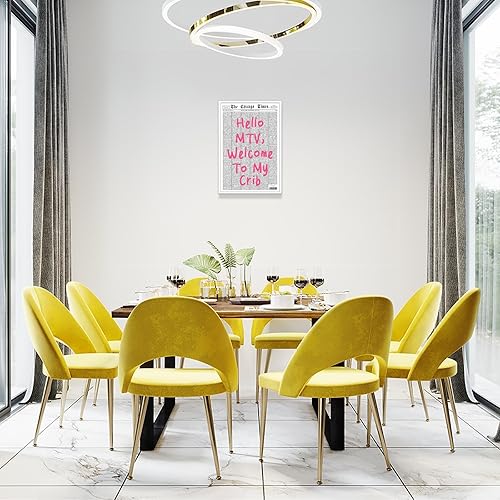 Miniatura 7 de Retro Hello Mtv, póster de bienvenida a mi cuna, lienzo de periódico con fuente rosa, arte de pared de los años 70, en blanco y negro, impresiones