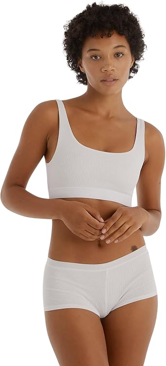 Organic Basics Womens Core Shorty Ribbed Cotton Boyshort Underwear