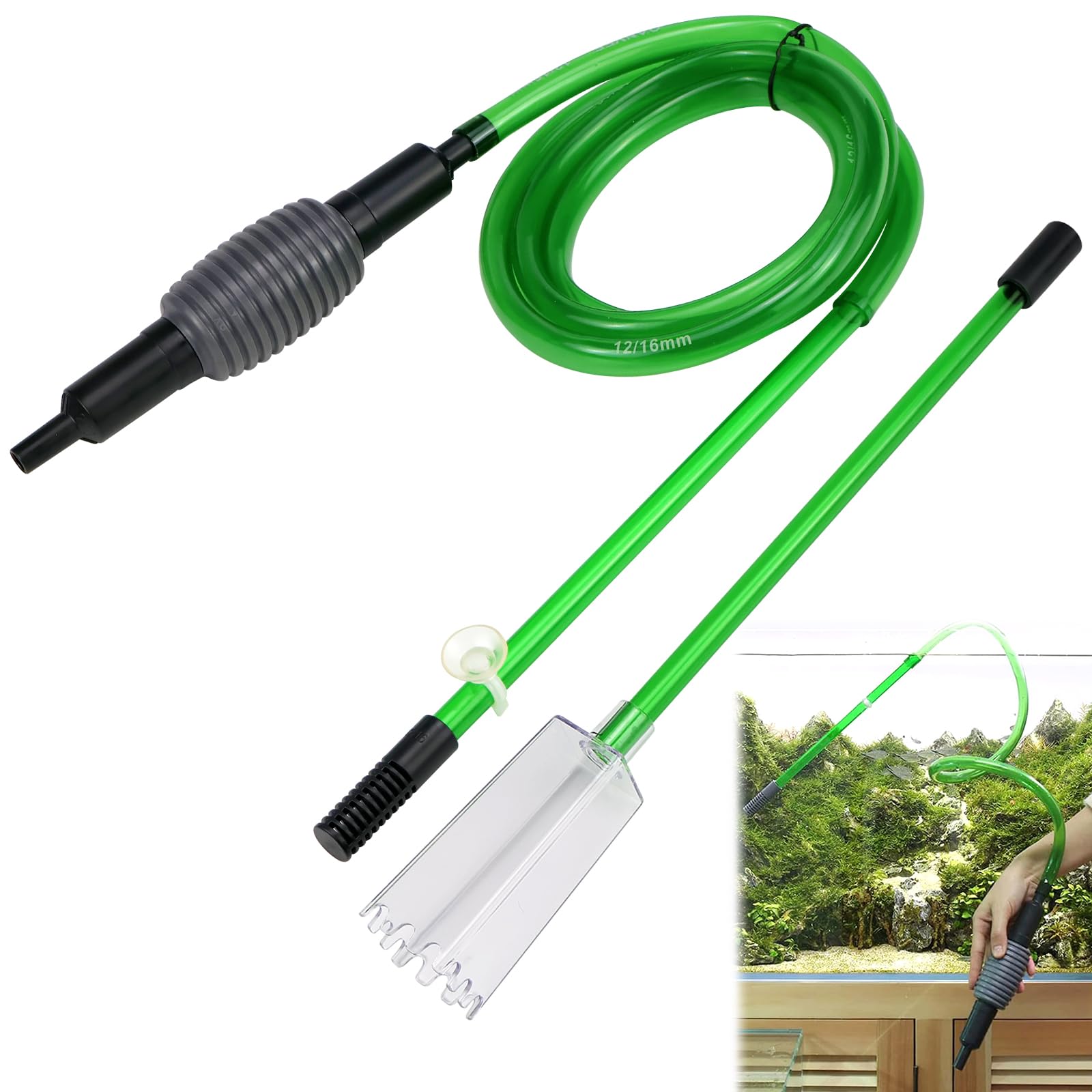 LPZMPZ Aquarium Siphon for Water Change, Aquarium Vacuum Cleaner, Aquarium Siphon, Water Siphon for Large Aquariums, for Aquarium Water Changes, Gravel and Sand Cleaning