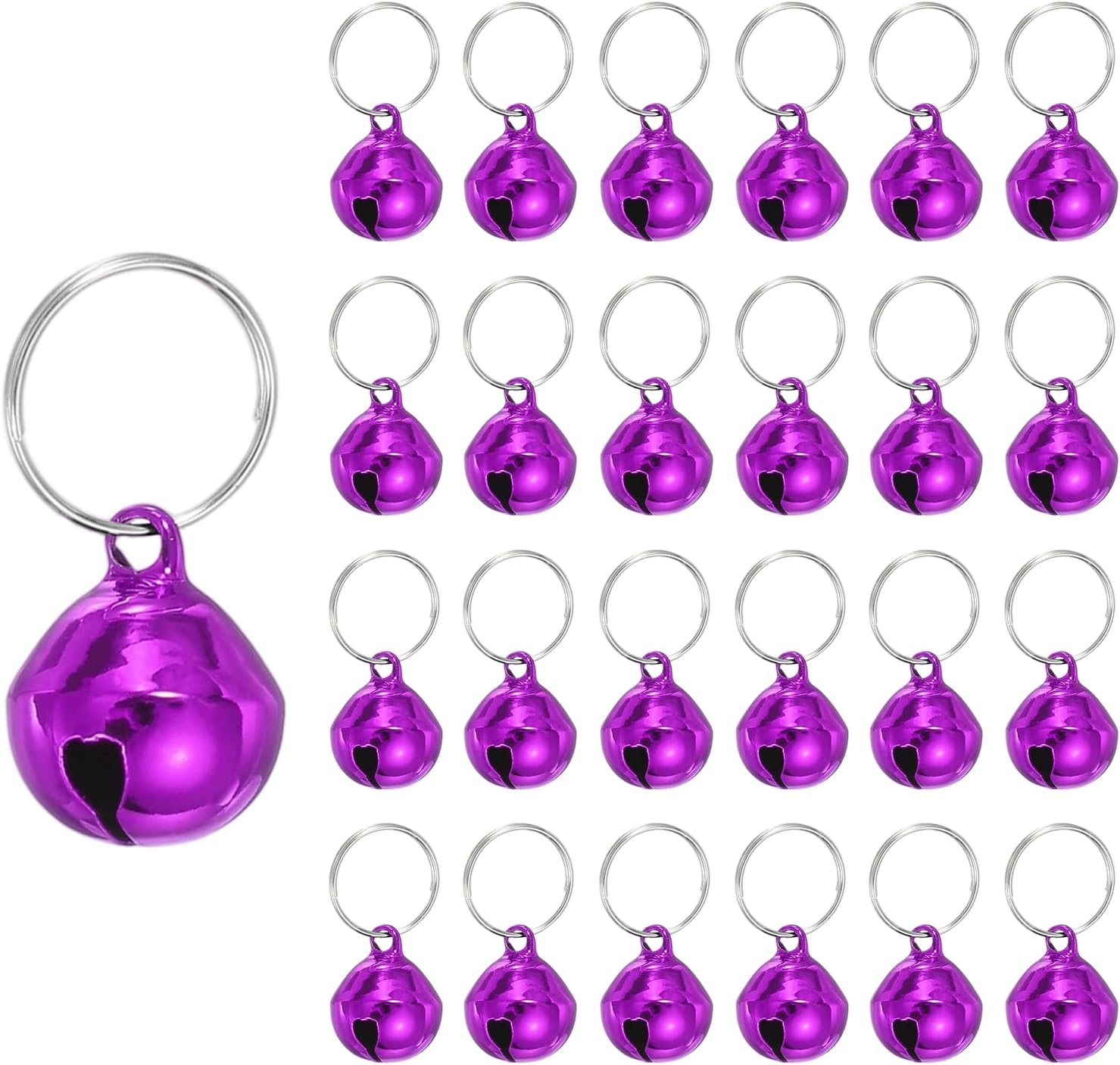PATIKIL 24 PCS Dog Bell, Mini Cat Bell Small Pet Collar Bells Keychain Cute Bulk Metal Loud Jingle for Dog Collar Charm Pendant Necklace DIY Crafts Christmas Tree Decorations