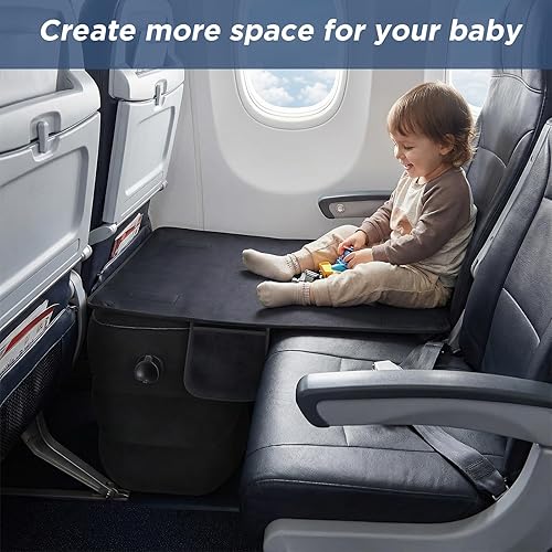 Miniatura 2 de Cama de avión para niños pequeños | Extensor de asiento de avión para niños | Fácil de instalar para avión, tren, automóviles | Artículos esenciales