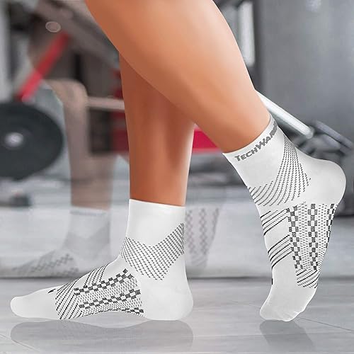 Miniatura 6 de TechWare Pro - Calcetines para fascitis plantar, calcetines de compresión de tobillo para mujeres y hombres Soporte para tendinitis aquílea y para