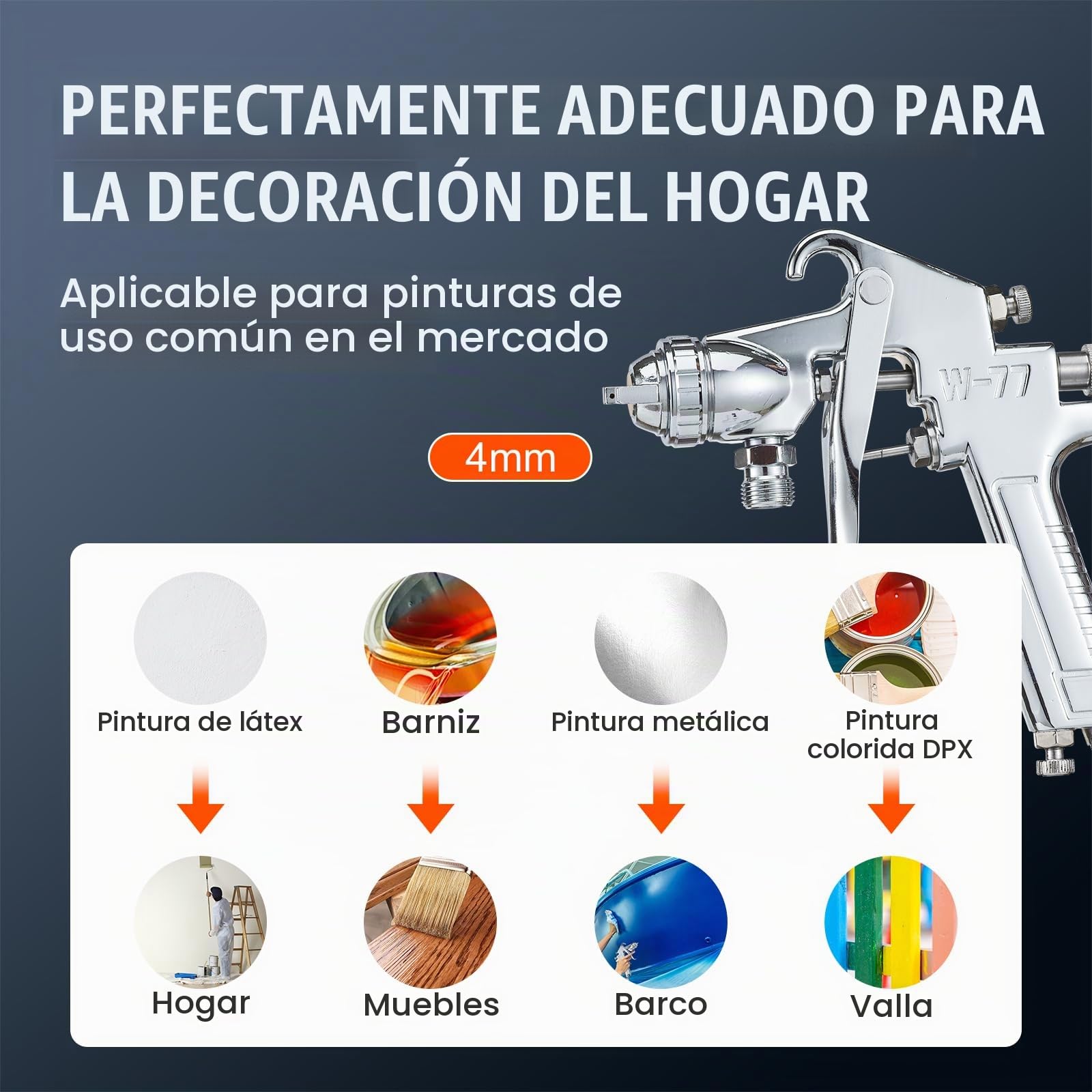 VEVOR Tanque de Presión para Pintura en Aerosol de 15 L de Presión Ajustable de 60 PSI, Tanque de Pintura a Presión de Acero con Pistola Rociadora, Mangueras, Manómetro para la Decoración del Hogar