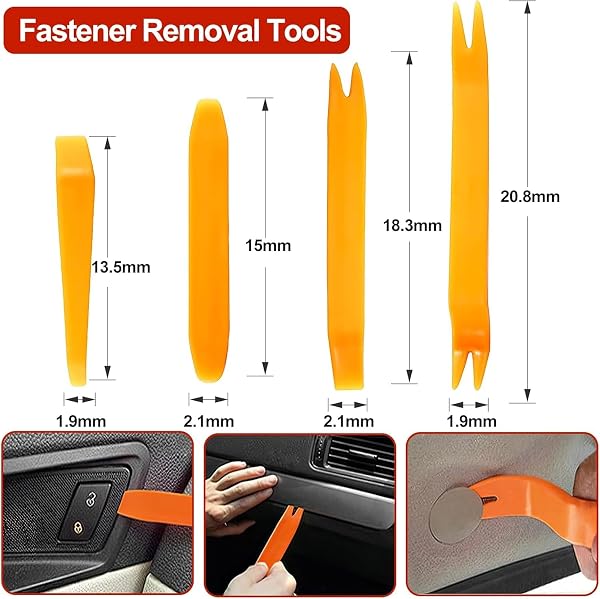 NCKIHRKK Rivetti Plastica Auto, 965 Pezzi Rivetti Plastica In Nylon Nero con Strumenti Rimozione Fissaggio e cuscinetti di spugna, Universali Rivetti in Plastica per Auto Carrozzeria Interni - 5