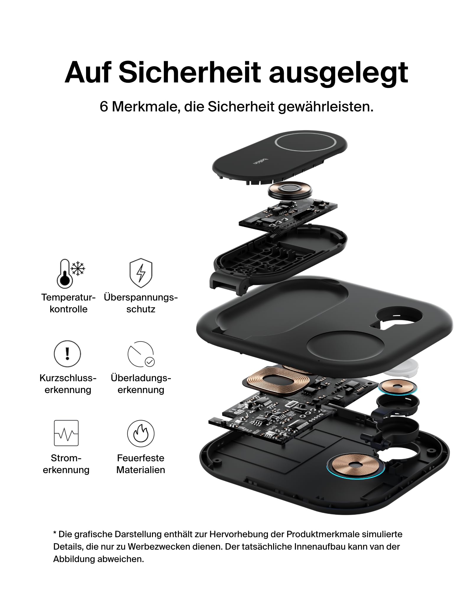 Belkin BoostCharge Ladegerät induktive 3-in-1 Ladestation Qi2, 15 W, klappbar MagSafe-kompatibles... Ansicht 7