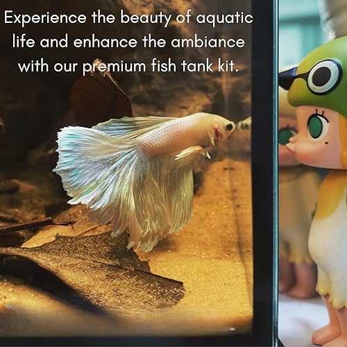 Miniatura 8 de Kit de iniciación para pecera, tanque de vidrio para acuario de 1.2 galones, LWH  6.3 x 6.3 x 8.6 pulgadas, filtro Slient de 60 GPH y lámpara LED de