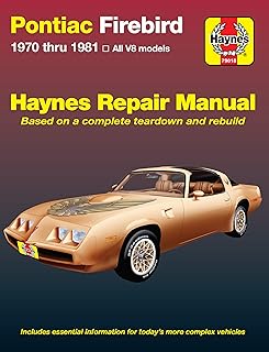 Pontiac Firebird V8 (70-81) Haynes Repair Manual (Does not include information specific to turbocharged models. Includes thorough vehicle coverage apart from the specific exclusion noted)