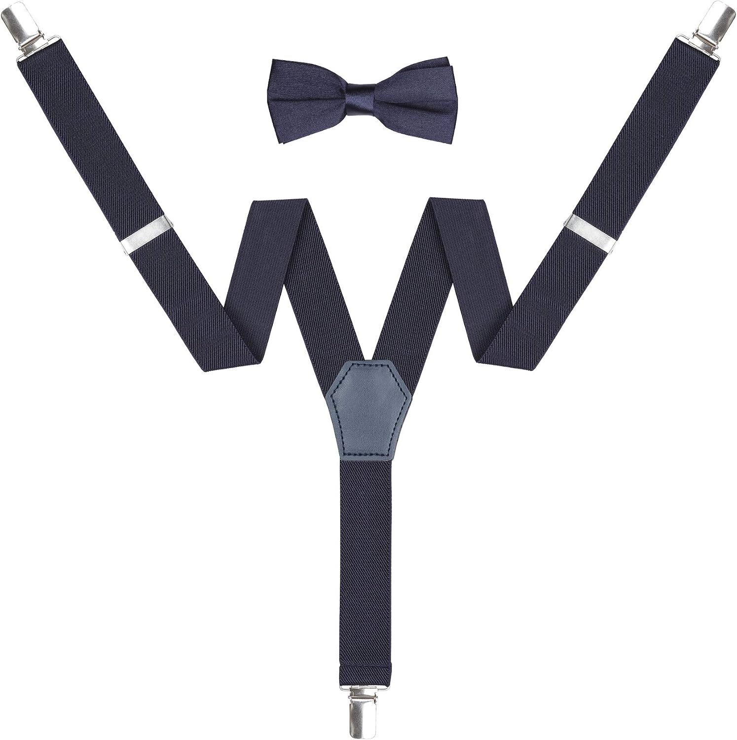 Kids Suspenders Bowtie Set - Adjustable Suspender Set for Children Boys Girls