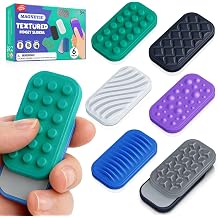 Magnetic Sensory Fidget Sliders for Kids & Adults, 6 Pack Textured Silicone Fidget Toys, Quiet Desk Toy for Classroom, Office,Travel, Busy Hands, Easter Basket Stuffers