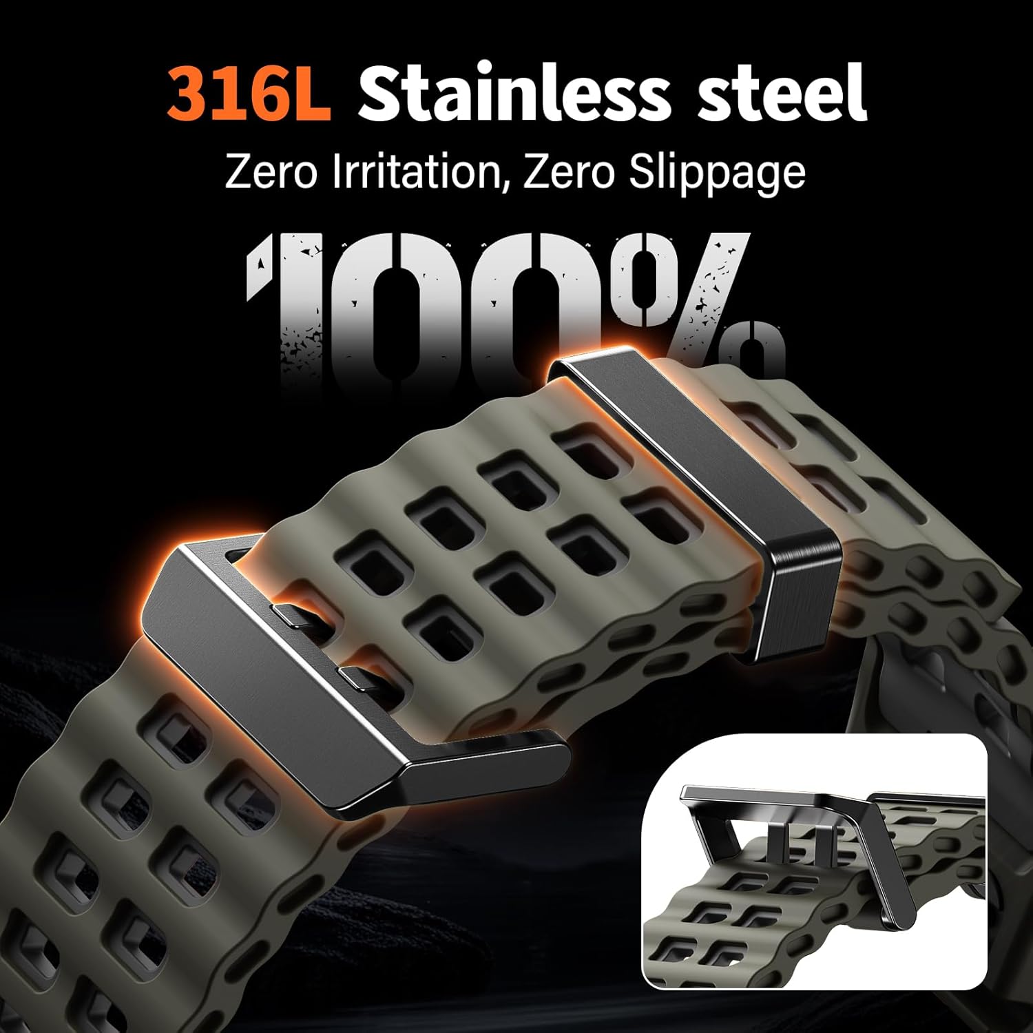 Quickfit 26mm Watch Bands for Garmin Fenix 8 51mm/7X/6X/5X, Sports Ocean Silicone Bands Compatible with Garmin Fenix 8 Pro 51mm/7X Pro/6X Pro/5X Plus/3/3HR/Descent MK1/MK2i Smartwatches - Image 4