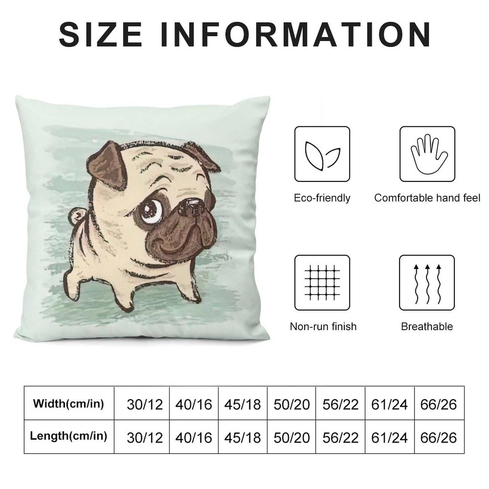 Amazon.co.jp: パグ 犬 Pug 犬 枕カバー 装飾枕カバー 抱き枕カバー