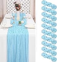 Vista 240 de Showgeous 10 Pack Baby Pink Cheesecloth Table Runner 10FT Long Semi-Sheer Gauze Table Runner Boho or Rustic Wedding Decor for Wedding Decor Arch