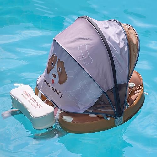 Miniatura 133 de Mambobaby Flotador de natación para bebé con toldo sólido para piscina, entrenamiento de natación, flotadores de agua sin aire, flotador de agua