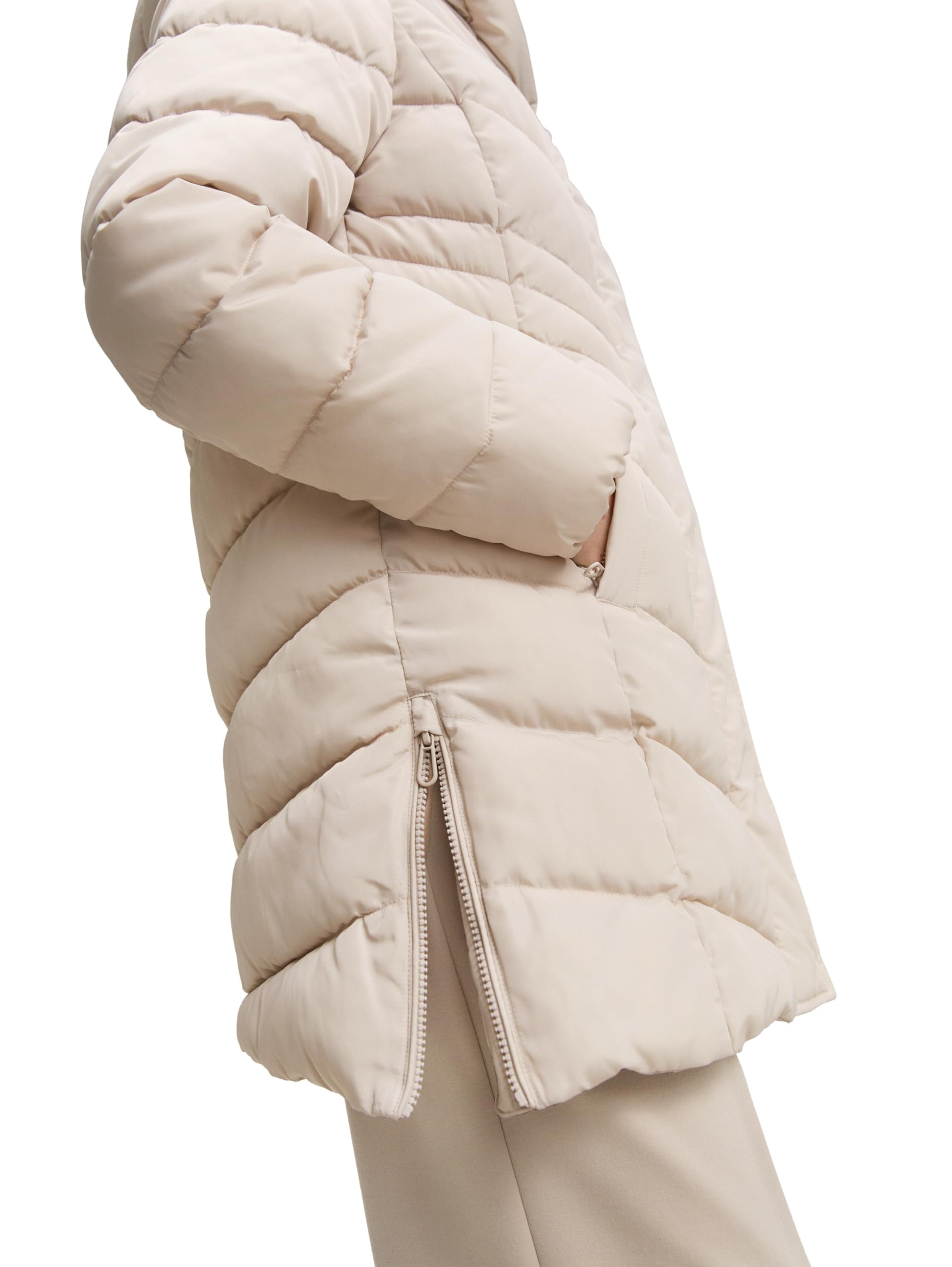 TOM TAILOR Damen Puffer-Mantel im 2-in-1-Look