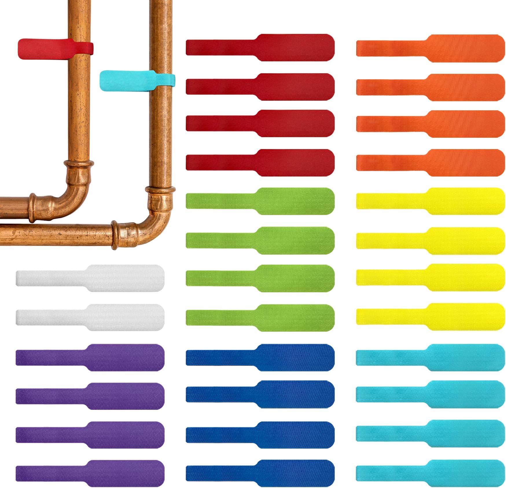 Cable Labels - Wrap-It Storage - Large, Multi-Color (30-Pack) - Colorful Labels for Basement and Office Organizing