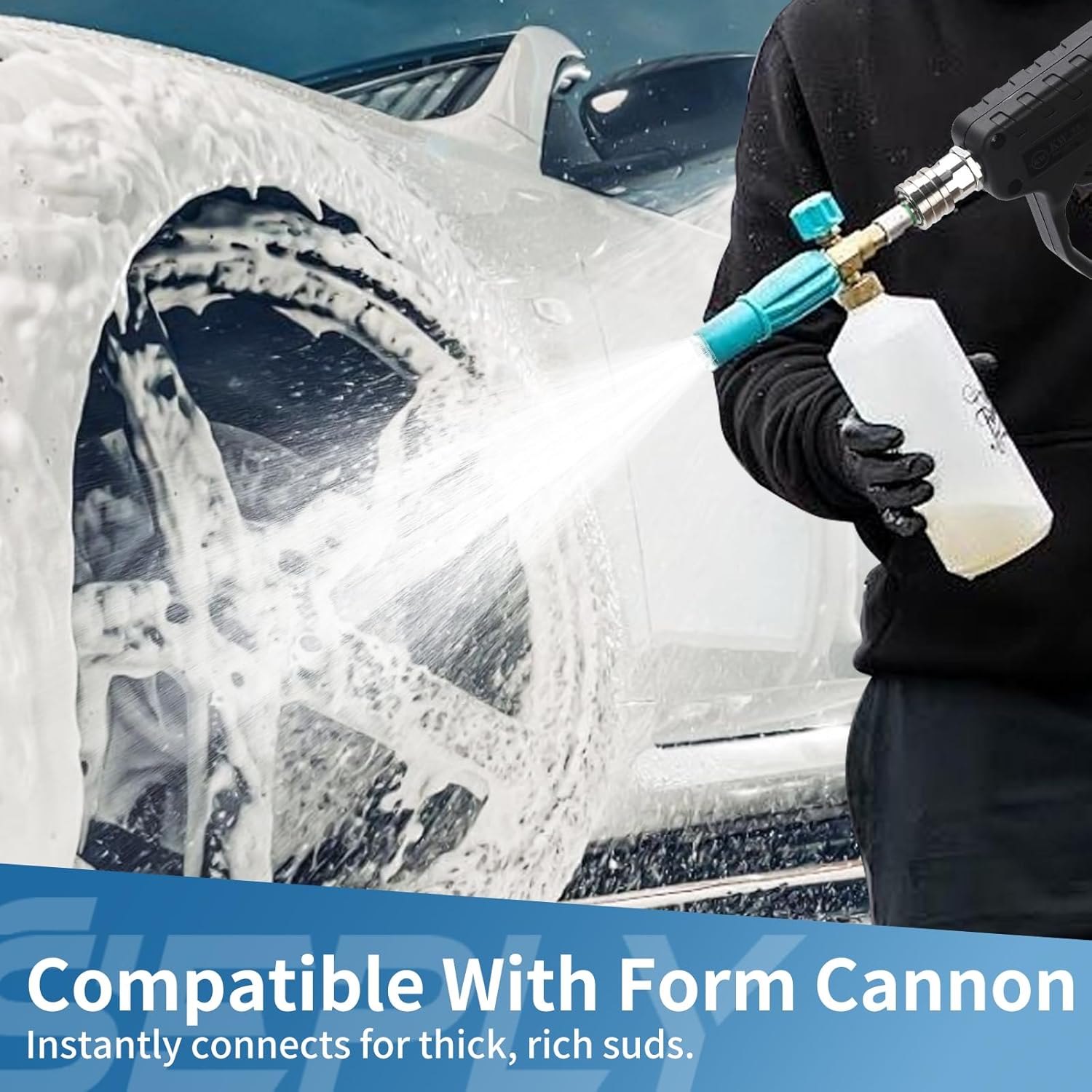 Pressure Washer Short Gun, 5000 PSI/10.5 GPM High Power Washer Spray Gun with 3/8'' Swivel Quick and M22-14mm Connect for Foam Cannon Car Wash - Image 6