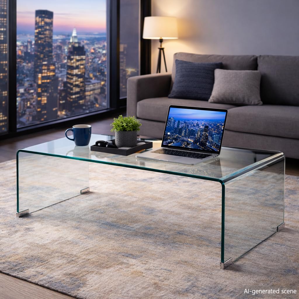Amazon.co.jp: vidaXL コーヒーテーブル 98x45x30 cm 強化ガラス製