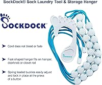 Vista 8 de Solución de lavandería para lavar, secar y almacenar calcetines en pares, engancha y sujeta calcetines pequeños y largos en lavadora, secadora