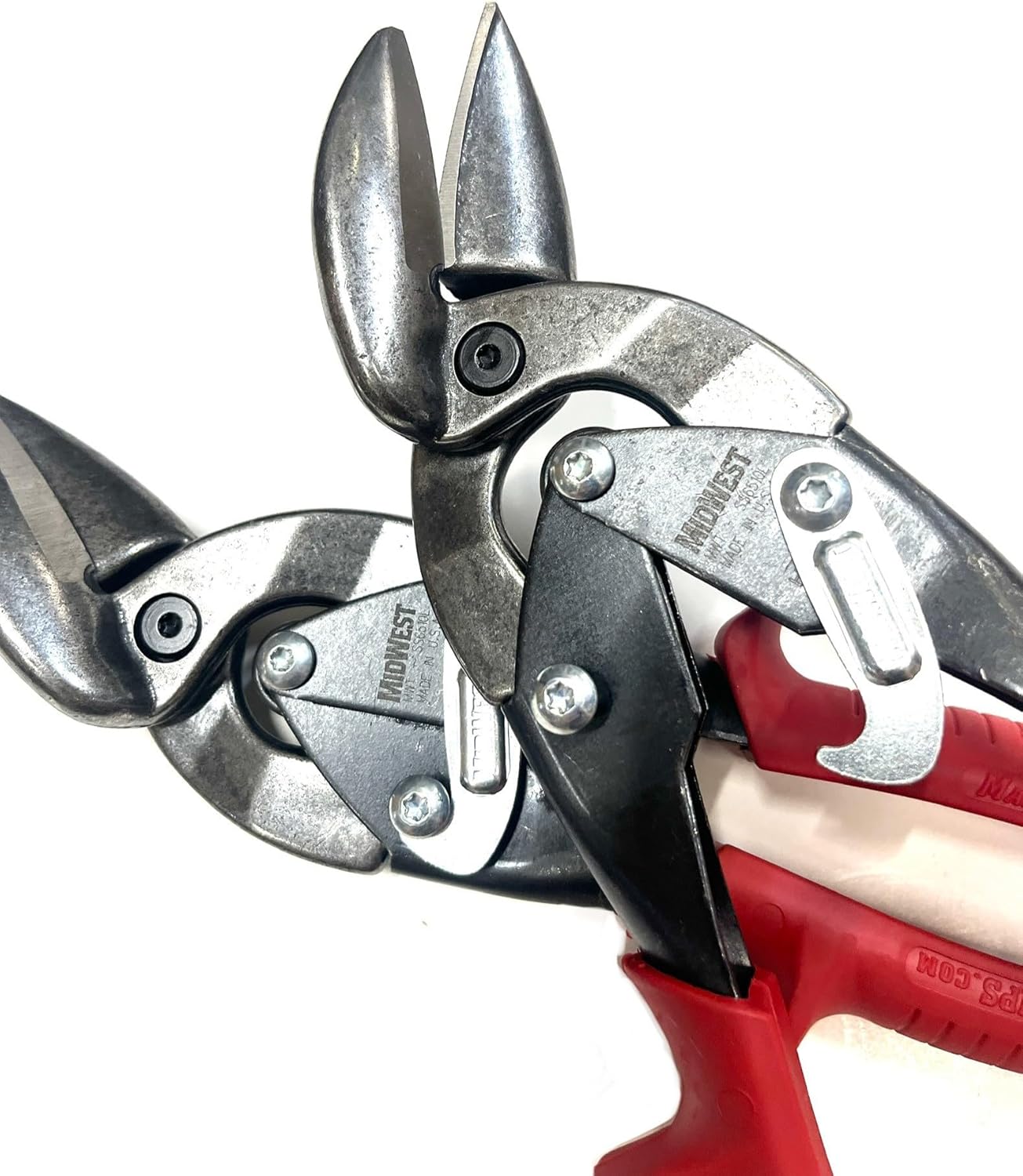 MIDWEST Special Hardness Aviation Snip - 2 Pieces of Left Cut Offset Stainless Steel Cutting Shears with Forged Blade & KUSH'N-POWER Comfort Grips - MWT-SS6510L (Pack of 2 pcs)