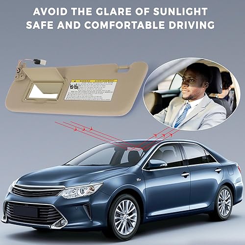Miniatura 68 de SCITOO Visera solar para automóvil con espejo apto para 2010-2015 para CX-9 gris con techo solar (lado izquierdo del conductor)