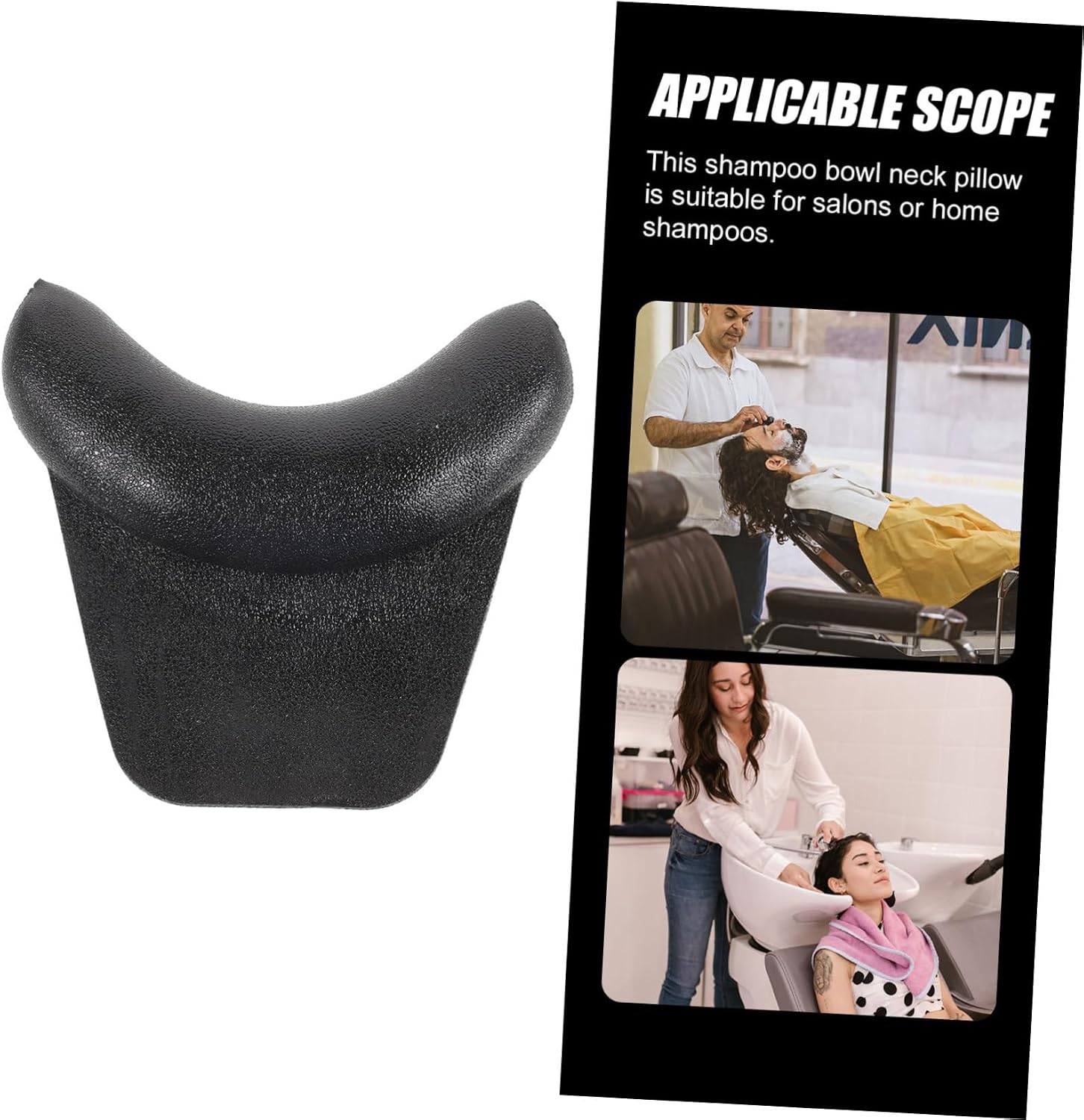 Shampoo Bowl Neck Rest Silicone Pillow for Salon Customers Black