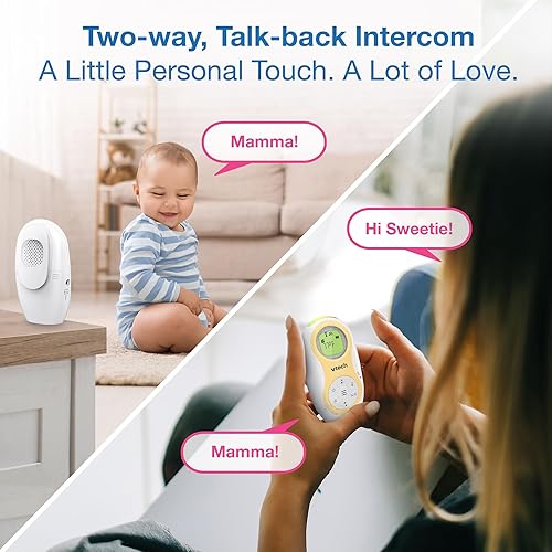 Miniatura 7 de VTech Monitor de audio digital para bebés con hasta 1500 pies de alcance, luz nocturna, canciones de cuna relajantes, conversación bidireccional,