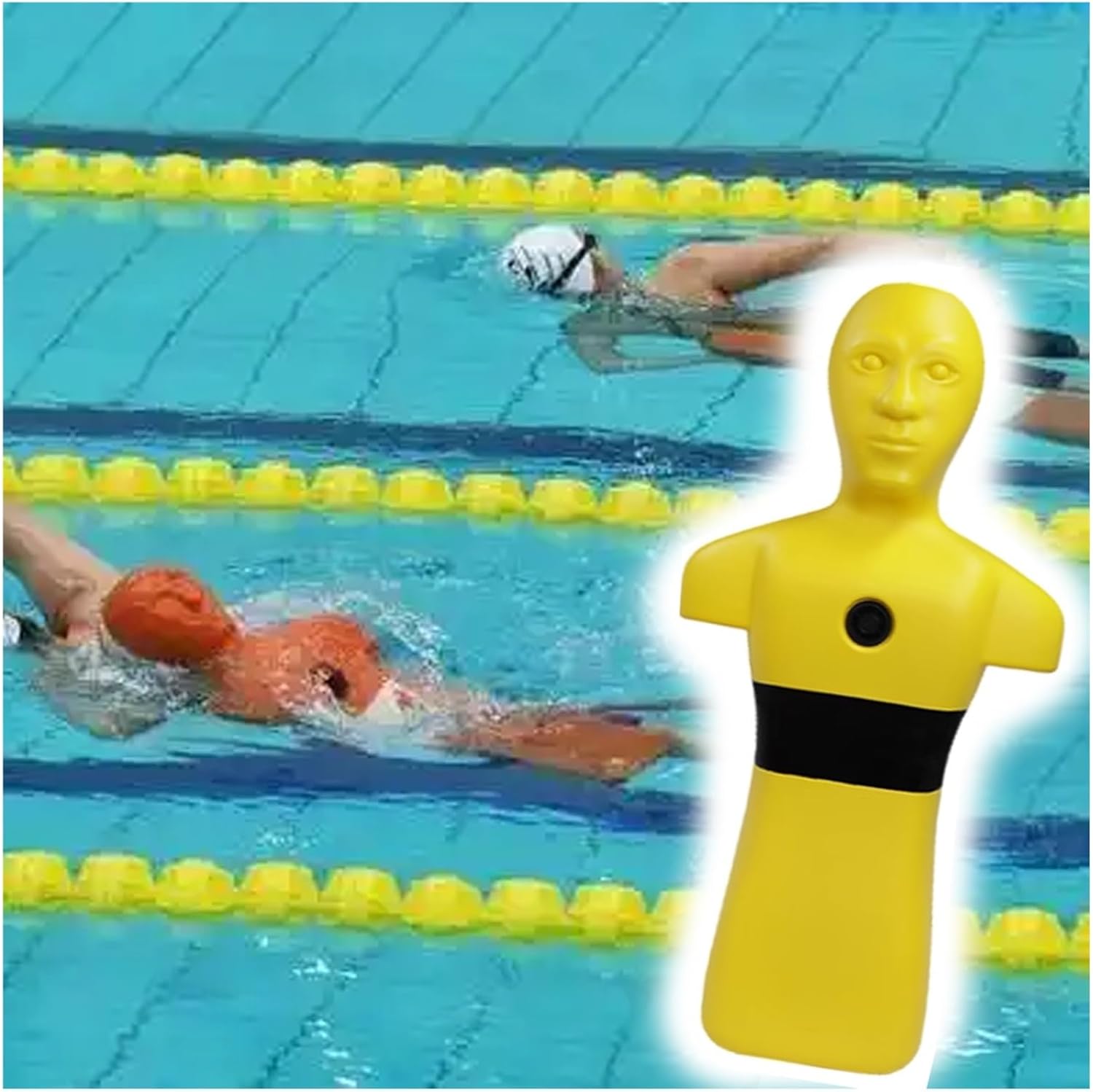 Adjustable Weight Pool Rescue Dummy - Water Rescue Training Model with Rapid Drainage & Injection, Simulates Drowning for Lifesaving Skills (Yellow, 1pc)