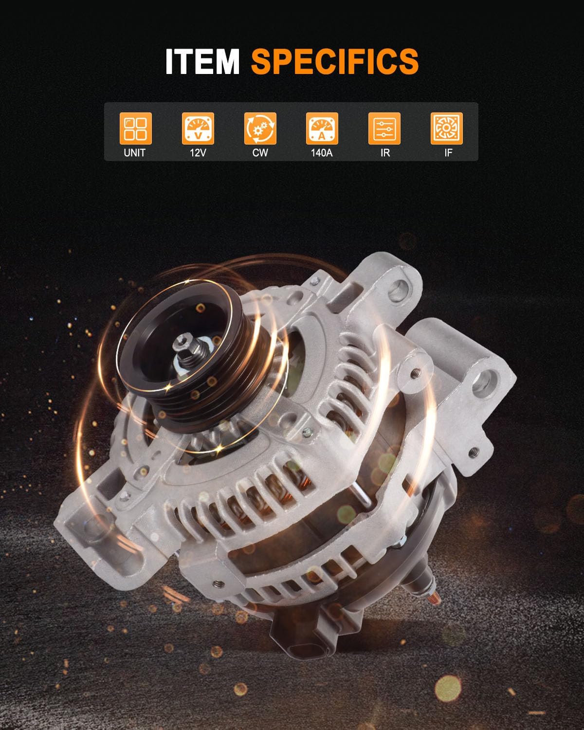New Alternator Fit for 2005 2006 2007 for Cadillac CTS 2.8L 2004 2005 2006 2007 for Cadillac CTS 3.6L, Replace OE 11044 AL8521X 104210-3190 104210-3191 104210-4430 210-0531 25751145 25756439
