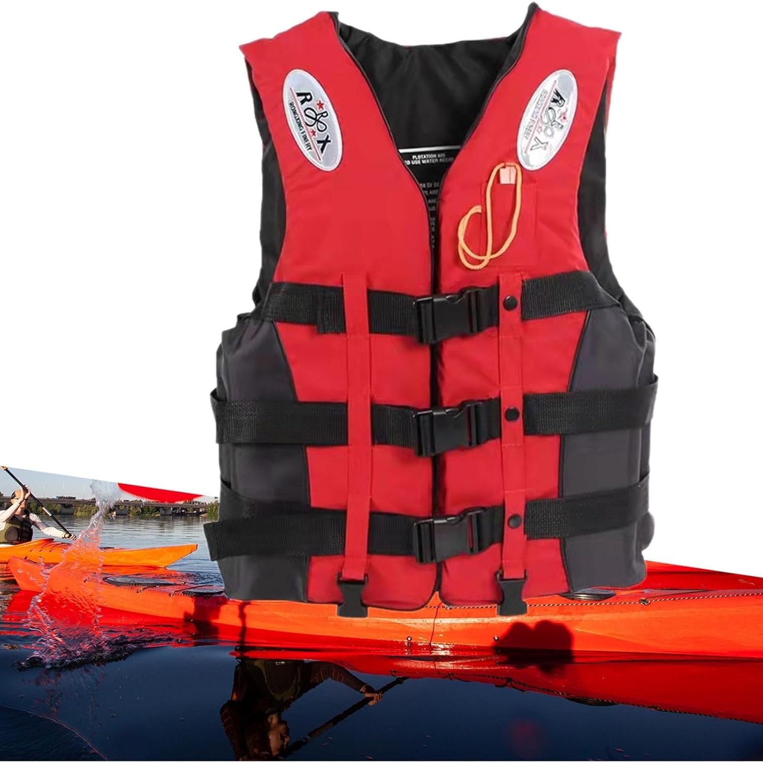 AASTIK SALES Swim Jacket Sports Gear Portable Life Suit Vest for Drifting Boating Sailing M Red 4
