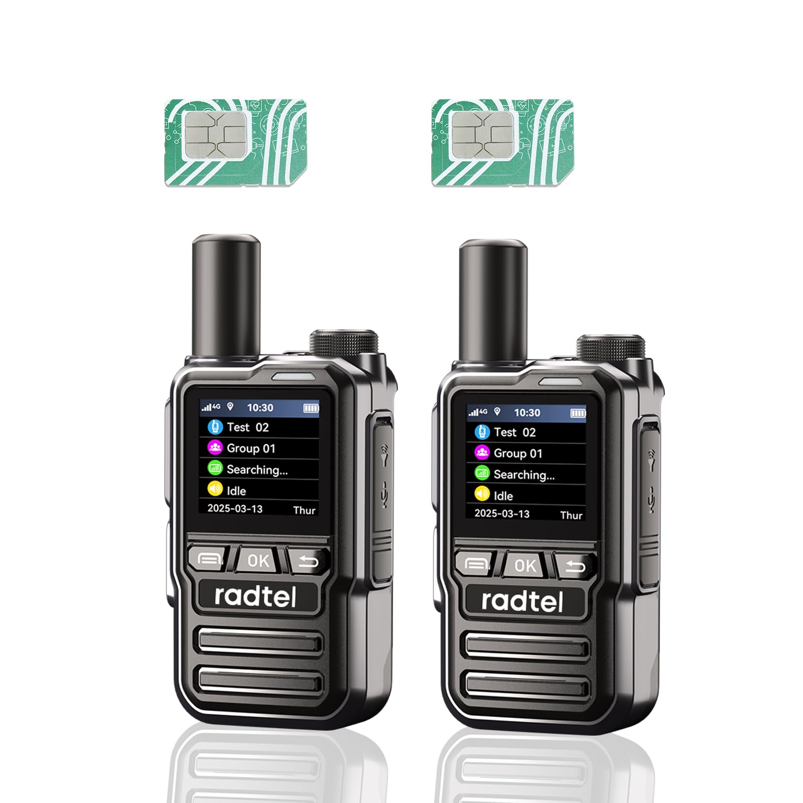 Radio Radtel P8 PoC (Push-to-Talk su cellulare), walkie talkie a portata illimitata per tutto il paese, radio bidirezionali, radio amatoriale GXIN (confezione da 2 con 2 SIM)