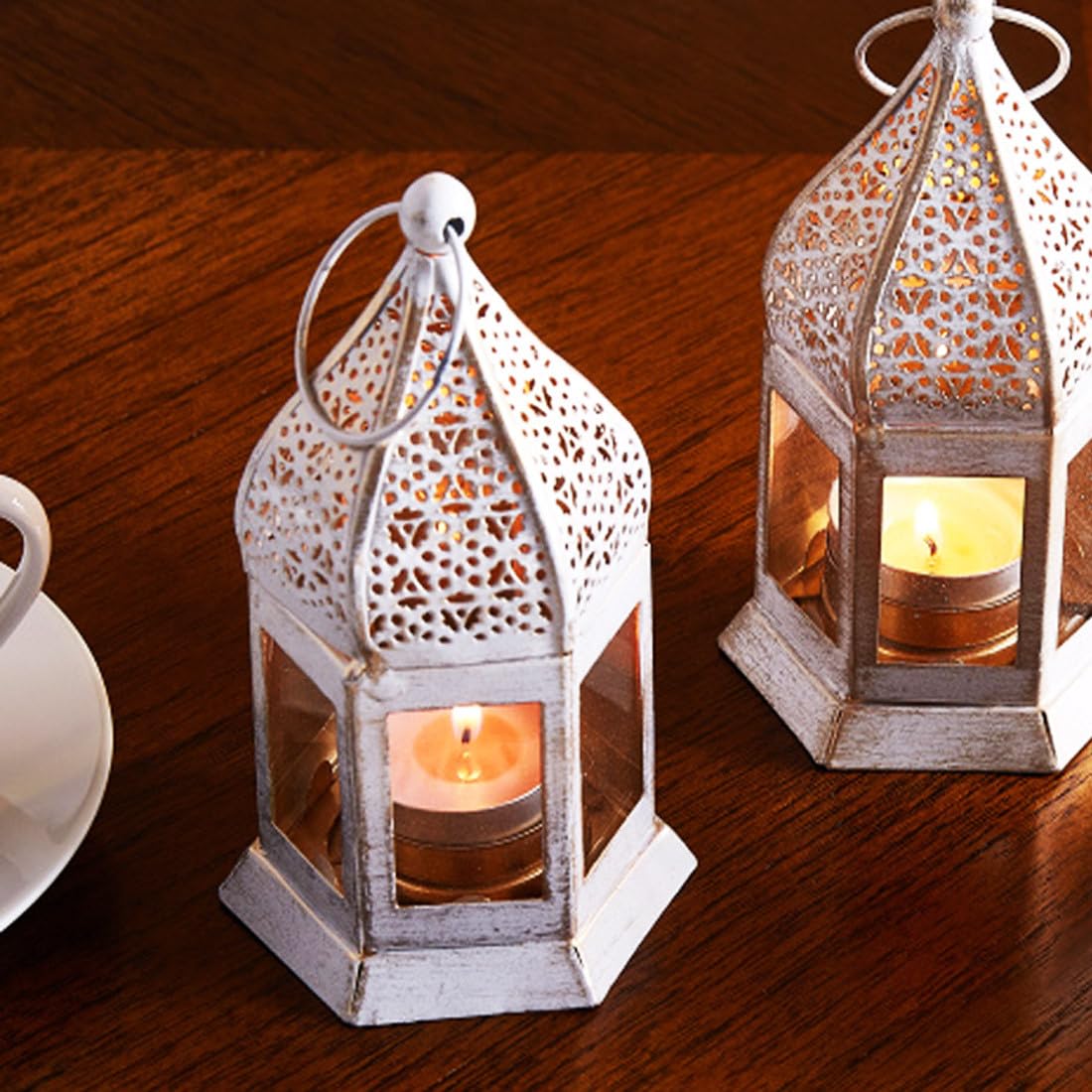 Marrakech Gadi - Juego de 3 farolillos orientales (12 cm, para exteriores, como decoración de balcón o interior como decoración de salón Ramadán)