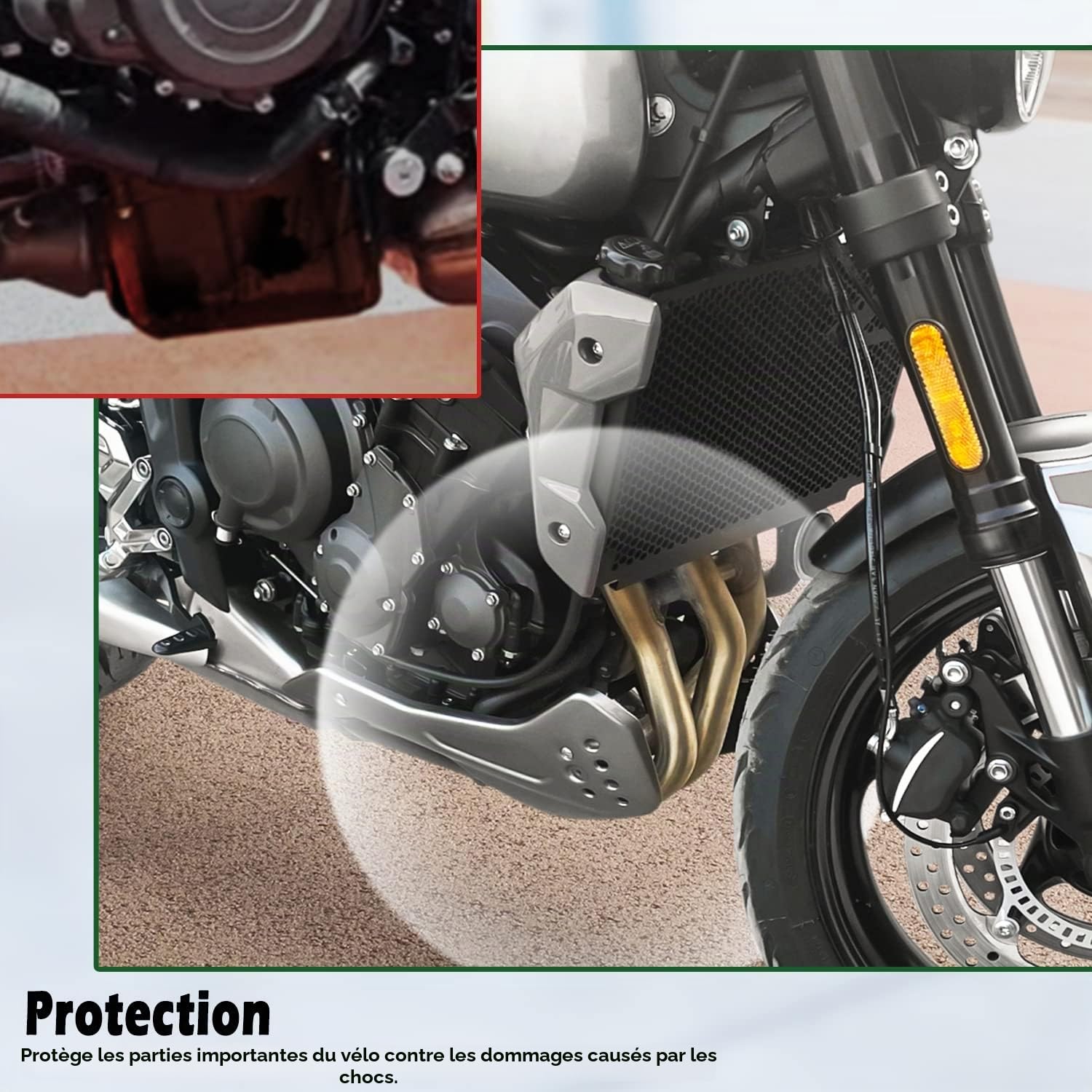 Kit de Cadre de carrosserie de carénage de Capot inférieur de Moteur en Aluminium pour Moto Compatible avec T-riumph Trident 660 2021 2022 2023 (Noir)