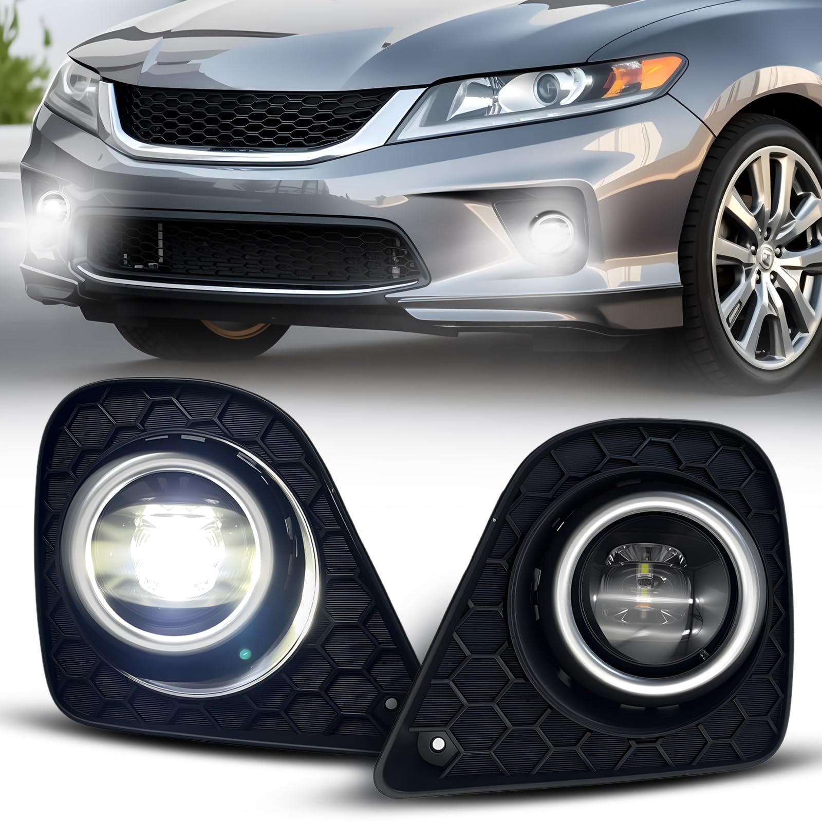 Fog Lights Compatible with 1999-2002 Chevy Silverado 1500 2500/2001 2002 Silverado 1500HD 2500HD 3500/2000-2006 Tahoe Suburban 1500 2500(Clear Lens) — view 21