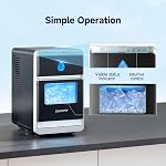 EUHOMY LunaArc Crescent Ice Makers Countertop, 1600Pcs/Day, Ready in 12Mins, Auto Deep Cleaning, Timer, Portable Crescent Ice Maker Countertop with Clear Ice Cubes for Whiskey/Coffee/Soft Drinks