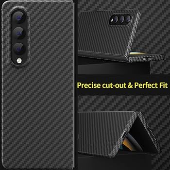 GALAXY Z Fold5ケース memumi ブラックカーボン調 Amazon.com: memumi Real Aramid Fiber for Samsung Galaxy Z