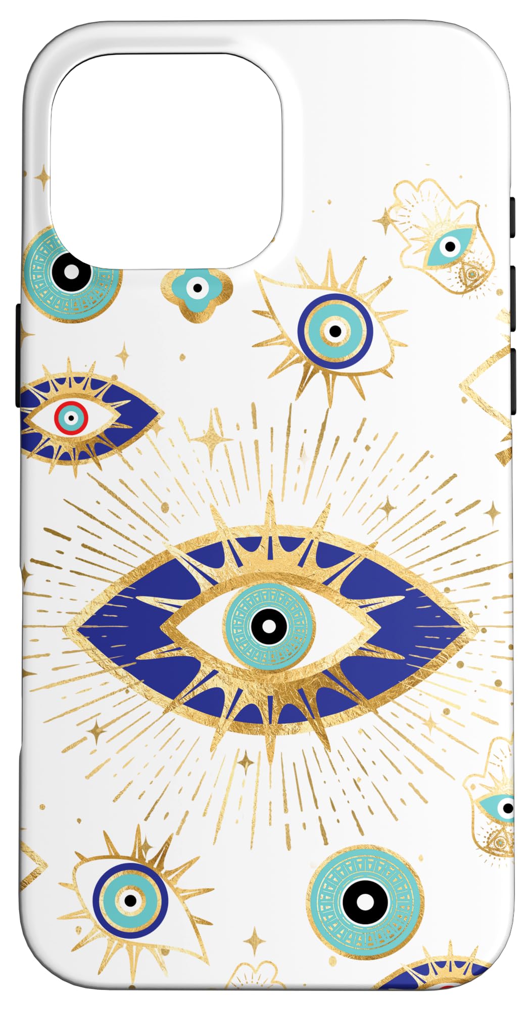 Evil Eye Yellow Indigo Blue Teal Case for iPhone 16 Pro Max