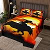 Feelyou Kids Twin Cowboy Coverlet Set Twin Size, Rodeo Cowboy Quilted Coverlet for Kids Toddler Boys Girls Western Decor Bedspread Vintage Quilted 2Pcs