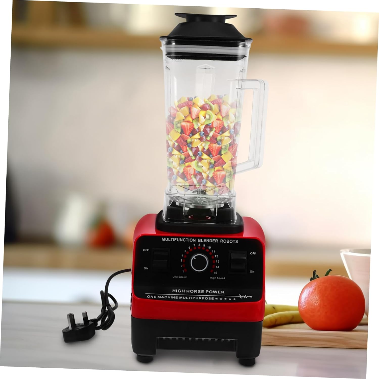 PRETYZOOM 1Set Reusable Plastic Blender Cup Replacement with Handle and Cover Impact Resistant Kitchen Blending Cup Dishwasher Safe Accessory for Smoothies and Juices