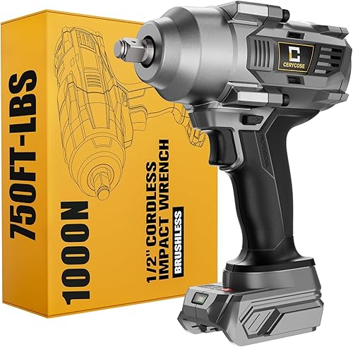 Miniatura 15 de Llave de impacto inalámbrica de 1/2 pulgada compatible con batería Dewalt: Llave de impacto de alto torque de 1700 pies-libras, herramienta de