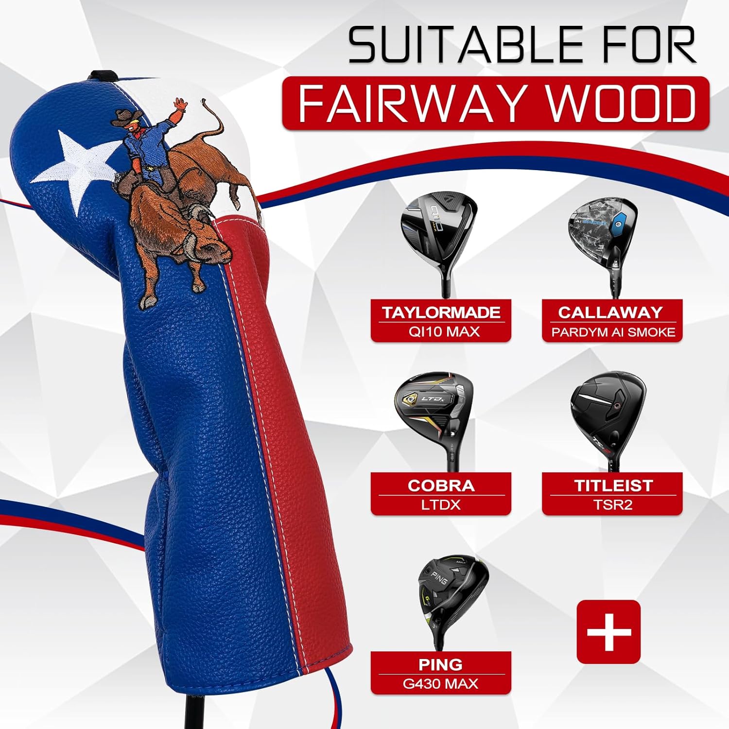 Golf Club Covers - 3 Pcs or 1 Pc, Head Covers for Woods, Drivers, Fairway, Hybrid Clubs