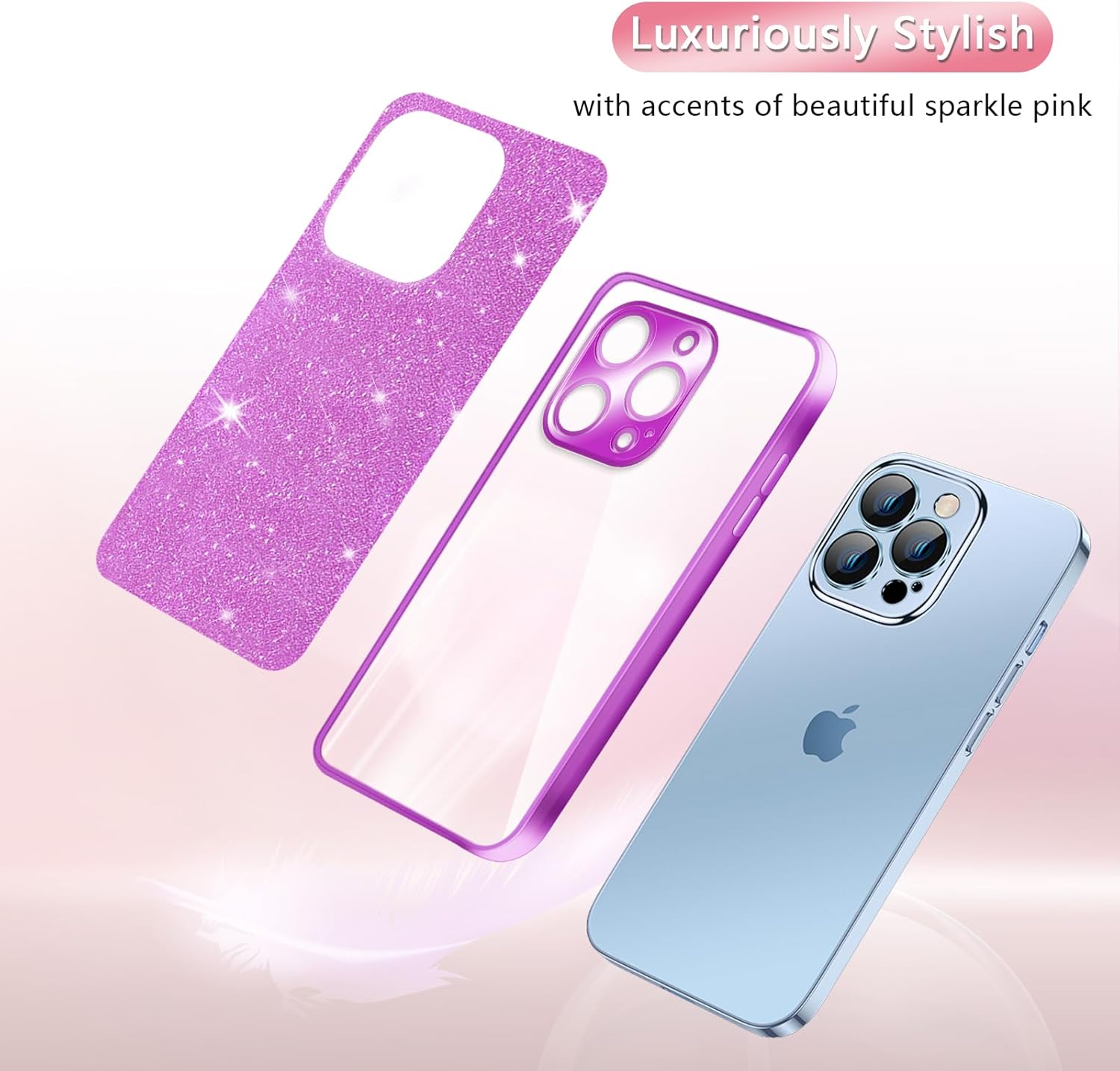 for Samsung Galaxy Note 10 Case with Butterfly Stand Compatible with Magsafe, Women Girls Bling Luxury Glitter Clear Phone Case Shockproof Protective Cover for Galaxy Note 10, Purple - Image 6