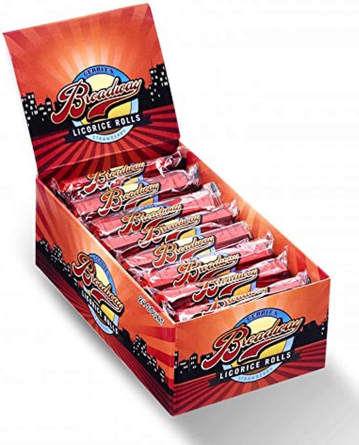 Gerrit'sBroadway Licorice Rolls Strawberry Flavor 2 Ounce Rolls - (Pack of 12)