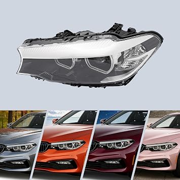 Front Headlight Assembly For 2017-2020 BMW 5 Series G30 G31,Left Driver Side Replacement,LED Headlamp Black Housing Clear Lens